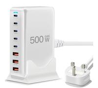 USB C Charger 500W 8 Port GaN3 USB C Charging Station Compatible with Laptop,ipad, iPhone 16/15/14/13/12/11 Pro Max Smart Fast Charger Pixel Note MacBook Pro/Air USB Charger