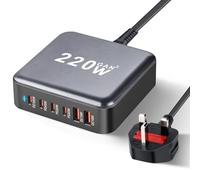 USB C Charger, 6 Port GaN Charger Station 100W Charging Plug UK Multi USB C Plug Fast Charge for iPhone 15,14,13,12,11,XR, iPad Air, MacBook Pro, Samsung Galaxy S24, S22