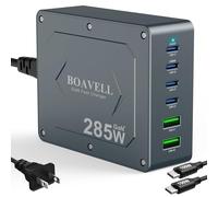 USB C Charger, 6 Ports GaN 265W USB C Charger Block with 1.5M 100W USB C Fast Charger Wall Charger for iPhone 16 15 14, MacBook, iPad, Galaxy and More