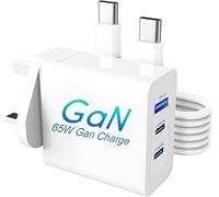 USB C Charger 65W PD 3.0 GaN Charger For OUKITEL WP18 PRO WP22 WP21 WP23 WP19 WP28 WP26 Type C Adapter with 3-Port (2 USB-C and 1 USB A) Fast Wall Charger With 60W Cable