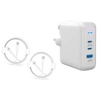 USB C Charger, 78W 3-Port Wall Charger 60W PD 3.0 Type C Fast Charging Adapter and 18W USB 3.0 Charger for USB C Laptops, Mac Book, Pad Pro, Phone With X2 Fast Charging Cable