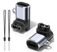 USB C Charger Adapter for Garmin Watch, Type C Charging Cable Connector for Forerunner 245/55 /265, 90 Degree Watch Charging Data Transfer for Garmin Fenix 7/6/5/Vivoactive 3/Instinct 2 (Silver Gray)