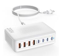 USB C Charger Block,200W GaN 8 Port USB C Charging Station USB Hub Block Cube Type C & USB A Wall Charger Power Adapter for Multiple Devices Apple iPhone 16/15/14,Steam Deck,MacBook Pro/Air,iPad Pro