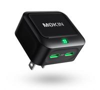 USB C Charger Block 40W, Dual Port Type C Fast Charging Block GaN+ PD Power Adapter with Foldable Plug USB C Wall Charger Cube for iPhone 17/17 Air/16/16 Pro/16 Plus/16 Pro Max/15, Samsung