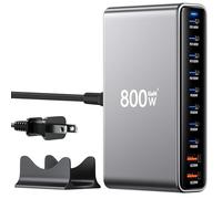 USB C Charger Block 800W GaN USB C Charging Station, 10-Port Fast Charger Hub with Multiple Power Outputs, Compatible with MacBook, iPad, iPhone, Samsung