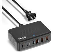 USB C Charger Block Charging Station, 100W 6Port GaN Fast Charging Brick Hub PD 3.0 USB C QC USB A Charger Cube Box Wall Charger Power Adapter for iPhone 16 15 14 13 Pro Max iPad Samsung Android Pixel