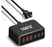 USB C Charger Block Charging Station, 100W 6Port GaN Fast Charging Brick Hub PD 3.0 USB C QC USB A Charger Cube Box Wall Charger Power Adapter for iPhone 16 15 14 13 Pro Max iPad Samsung Android Pixel