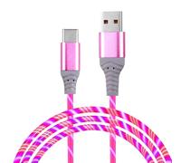 USB C Charger Cable 1.5M 60W Light Up Charging Cable Type C Fast Charging Lead Braided USB A to USB C Support Data Transmission for Samsung Galaxy S24 S23 Note Huawei P9 Pixel 7 iPad Switch PS5 Pink
