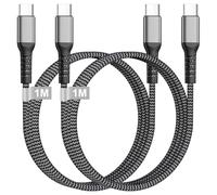 USB C Charger Cable 1M 2Pack, 60W iPhone 15 16 Charger Cable Braided USBC to USBC cable Type C charger cable Fast Charging USB C Lead Wire for iPhone 16 15 Pro Max/16 15 Plus,iPad Pro,Samsung S25/S24