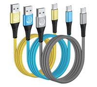 USB C Charger Cable,2M 3Pcak USB to USB C Type C Charger Cable Fast Charging Lead Nylon Braided for Samsung Galaxy Flip S24 S23 S22 S21 S10 S9 A55 A54 A15 A14,Pixel 8 7 6,Huawei P30,iPad,Swtich,Etc.