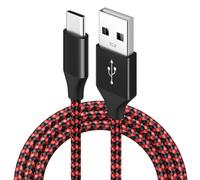 USB C Charger Cable 2M(6.6ft), 3A Fast Charging Type C Cable [40000+ Bend Tested] Braided USB A to USB C Lead Compatible with iPhone Samsung Galaxy S22 S21 S20 A12 A21s, Pixel, PS5 - Red