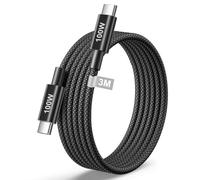 USB C Charger Cable 3M, 100W 5A USB-C to USB C Cable, Nylon Braided iPhone Charger Lead Type C Fast Charging Wire for iPhone 17 16 15 Pro Max, MacBook, iPad Air, Samsung S25 S24 Ultra, Google Pixel
