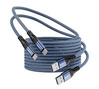 USB C Charger Cable 3M 2Pack,USB Type C Fast Charging Cable Braided Compatible for Samsung Galaxy S22 S21 S20 S10 S9 S8 Plus Note 10 9 8, Google Pixel,LG, Sony Xperia XZ, Huawei P10 P9,Tile blue