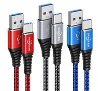 USB C Charger Cable 3Pack 3FT/1M,USB to USB C Fast Charger Cable Nylon Braided Compatible with Samsung Galaxy S25 S24 S23 S22 Ultra S21 PLUS S20 S10 S9 S8,A20e A21s A17 A16 A71 A51,Xiaomi,Huawei