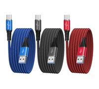 USB C Charger Cable 3Pack 3M/10FT,Braided USB to USB C Fast Charging Cable Compatible Samsung Galaxy S25 S24 S23 S22 Plus S21 S20,A54 A51 A21s A20e A70 A71,Huawei,Google Pixel,PS5,Switch,iPad etc.