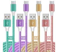 USB C Charger Cable,[4-PACK 2M] USB C Cable Type C Fast Charging Cable 3A Lead Nylon Braided for Samsung Galaxy S21 S20 S10 S9 S8 A12 A20e A21s A40 A51,Huawei P30 P20,Google Pixel,Sony Xperia,Switch