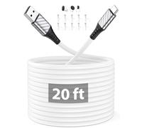 USB C Charger Cable 6m/20ft, 3A Extra Long Type C Cable Fast Charging, USB A to Type C Phone Charger Lead USBC Data Cord for iPad Air Samsung A16 A17 S25 S24 S23 Pixel 9a 8a 7 Mi Security Camera White