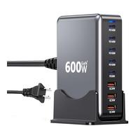 USB C Charger Dock 600W, PD140W GaN III Laptop Power Adapter,8-Port Fast Charging Station with 5C+3A,Supply Multiple Charger Compatible with MacBook/iPhone 14/15/16/Galaxy S24/S23