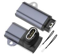 USB C Charger Dock for Garmin Fenix/Forerunner/Venu/Epix Series Watches, 4-Pin Magnetic Fast Charging Adapter with 2 Anti-Lost Straps（Aluminum Alloy, Gold Plated）