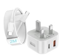 USB C Charger for iPhone 17 16 15 Charger 20W Fast Charger USB C Plug and Cable, 1 Pack Type C UK Wall Phone Power Adapter USBC Lead for iPhone 17/16/15/Pro/Max/Air/Plus/iPad/Samsung S25 Ultra/S24/S23