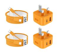 USB C Charger for iPhone 17 16 15 Charger 20W Fast Charger USB C Plug and Cable, 2 Pack Type C UK Wall Phone Power Adapter USBC Lead for iPhone 17/16/15/Pro/Max/Air/Plus/iPad/Samsung S25 Ultra/S24/S23