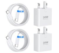 USB C Charger for iPhone 17 16 15 Charger 30W Fast Charger USB C Plug and Cables, 2 Pack Type C UK Wall Super Charge Phone Power Adapter for iPhone 17/16/15/Pro/Max/Air/iPad/Samsung S25 Ultra/S24/S23