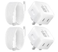 USB C Charger for iPhone 17 16 15 Charger 40W Fast Charger USB C Plug and Cables 2M, 2Pack Type C UK Wall Phone Power Adapter USBC Lead for iPhone 17 Air 16 15 Pro Max/iPad/Samsung S25 Ultra/S24/S23