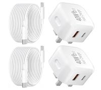 USB C Charger for iPhone 17 16 15 Charger 40W Fast Charger USB C Plug and Cables 2M, 2Pack Type C UK Wall Phone Power Adapter USB A Lead for iPhone 17 Air 16 15 Pro Max/iPad/Samsung S25 Ultra/S24/S23