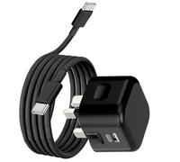 USB C Charger Plug, 20W Dual Ports USB A + USB C PD Wall Charger For HONOR x8c x9c X9D X7D X6b X5c Plus Charger with Cable (BLACK)