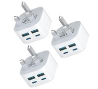 USB C Charger Plug,3Pack 40W USBC i Phone Fast Plug 4-Port Micro USB A and C Charging for iPhone17 16 16e 15 14 13 12 11 Pro Max Plus Watch iPad Pro Mini Air,Multi port UK Wall Power Type C Mains Head