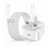 USB C Charger Plug for iPhone 17 16 15 Charger, 20W USB C Plug Type C Fast charger Power Adapter and Nylon Braided USBC to USBC Cable 3M for iPhone 17 Air 16E/17 16 15 Pro Max/16 15 Plus/iPad/Samsung