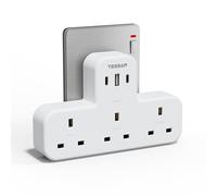 USB C Charger Plug UK, TESSAN 3 Way Plug Extension Socket with 3 USB, Multiplug Charging Station for School Home, Kitchen, Office, School Supplies