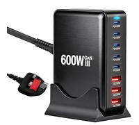 USB C Charger Station: 600W PD Charging Station/8 Port 3rd GaN Charger Multi For Family & Office Workers | USB Charging Hub With MacBook Air, iPhone 17 Pro/Air/17/16, Galaxy Series, iPad, Steam Deck