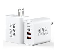 USB C Charging Blocks, 60W USBC Wall Fast Charger Block, Type C iPhone USB C Charger Fast Charging Brick, 5-Port Multiport Charger Plug Power Adapter for iPhone 17/16/15/14/13 Pro Max, iPad, GalaxyS25