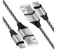 USB C Charging Cable 2 Pack 2M/6.6FT, Nylon Braided USB A to USB Type C Fast Charger Lead, 3A Quick Charge USB-C Phone Charging Cord for Samsung Galaxy, iPhone17/17Pro, Huawei, Switch, Android Devices