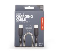 Kikkerland USB-C Charging Cable - 6.5 Foot Cotton Braided Cord Prevents Tangles - Home & Tech Essentials