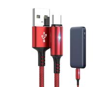 USB C Charging Cable, Fast Flexible Type C Charging Cord, Nylon Universaal USB Connector, Portable Mobile Data Extension with Led, Multi-Connector Mobile Phone Cable for Mobiles Phones Laptop