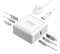 USB C Charging Station 50W USB C Plug UK, Charger Block Multi USB Charger 6 Port Charger Hub Wall Charger Type C Charger for iPhone 17 ProMax 16 15 14 13 12, Samsung Galaxy S25 S24 S23, iPad, Pixel