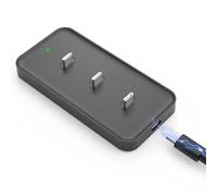 USB-C Charging Station for Wardrobe Motion Sensor Lights Indoor Under Cabinet Kitchen LED Strip Light Rechargeable Battery Punk Wall Spot Lighting Can Charge Three at The Same Time (Black