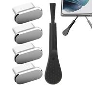 USB C Cover - Port Dust Cover Set of 4 | Mobile Phone USB C Charging Port Plugs with Brush for Hiking Outdoor Home Travel Road Trip