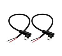USB C Device Power Cable 2 Pack, 90 Degree Wire Power Cord, 30cm 20AWG Pigtail for Home Desk Wiring Use and Small Repair Tasks