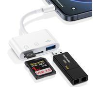 USB C Digital Camera Adapter for iPhone 17 Air Pro Max 16e 16 Plus 15,Type C Memory Card Reader Micro SD Card Reader Card Adapter Android Samsung for SD,Micro SD,SDHC,SDXC,TF Card,Micro SDHC,UHS-I/II