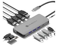 USB C Docking Station 11-in-1 for MacBook Pro Air 2020 & Type C Laptops, 4K HDMI & VGA Triple Display Screen, Gigabit Ethernet, SD/Micro SD Reader, 100W USB-C Power Delivery, 4X USB 3.0, Audio/Mic