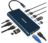 USB-C Docking Station - 12 in 1 Triple Display Hub with 2 HDMI, DisplayPort, Ethernet, PD, 4 USB Ports, TF/SD Card Reader - Compatible with Thunderbolt 3 MacBook and Windows