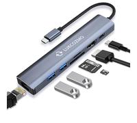 USB C Docking Station 7 in 1 Laptop Docking Station with HDMI 2 USB3.0 100W PD Ethernet SD/TF Card Reader Compatible with Your Cell Phone/MacBook/Dell/HP/Lenovo/Steam Deck