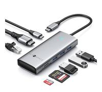 USB C Docking Station, 8 in 1 Laptop Docking Station Multiport Adapter with HDMI [4k@60Hz], 1 GigE Ethernet, PD100W, 3 x USB 3.0 Ports, SD/TF Card Reader, USB C Hub for Dell/HP/Lenovo/Surface/Mac
