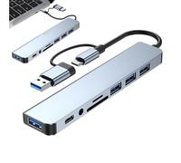 USB C Docking Station - 8-in-1 Laptop Hub USB C Dock Solution, Enhanced Connectivity | Multifunctional Compact USB Hub, Multiple Ports for Charging and Data, Perfect for Workstations and -the-