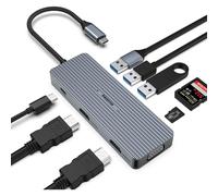 USB-C Docking Station 9-in-1 Hub Triple Display HDMI/VGA USB for Mac & Windows