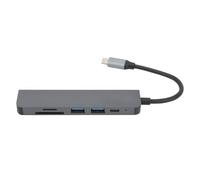 USB C Docking Station, Aluminum Alloy 4K 30fps 87W 6 in 1 USB C Hub with High Heat Dissipation, Stable Transmission, for Computer Phone Tablet