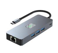 USB C Docking Station, Dual HDMI and Displayport 3 Monitors Extended Multiport Adapter with Gigabit Ethernet Compatible for MacBook Air/Pro, Dell XPS/HP/Lenovo/Surface (New 8 in 1 2HDMI+DP+RJ45)